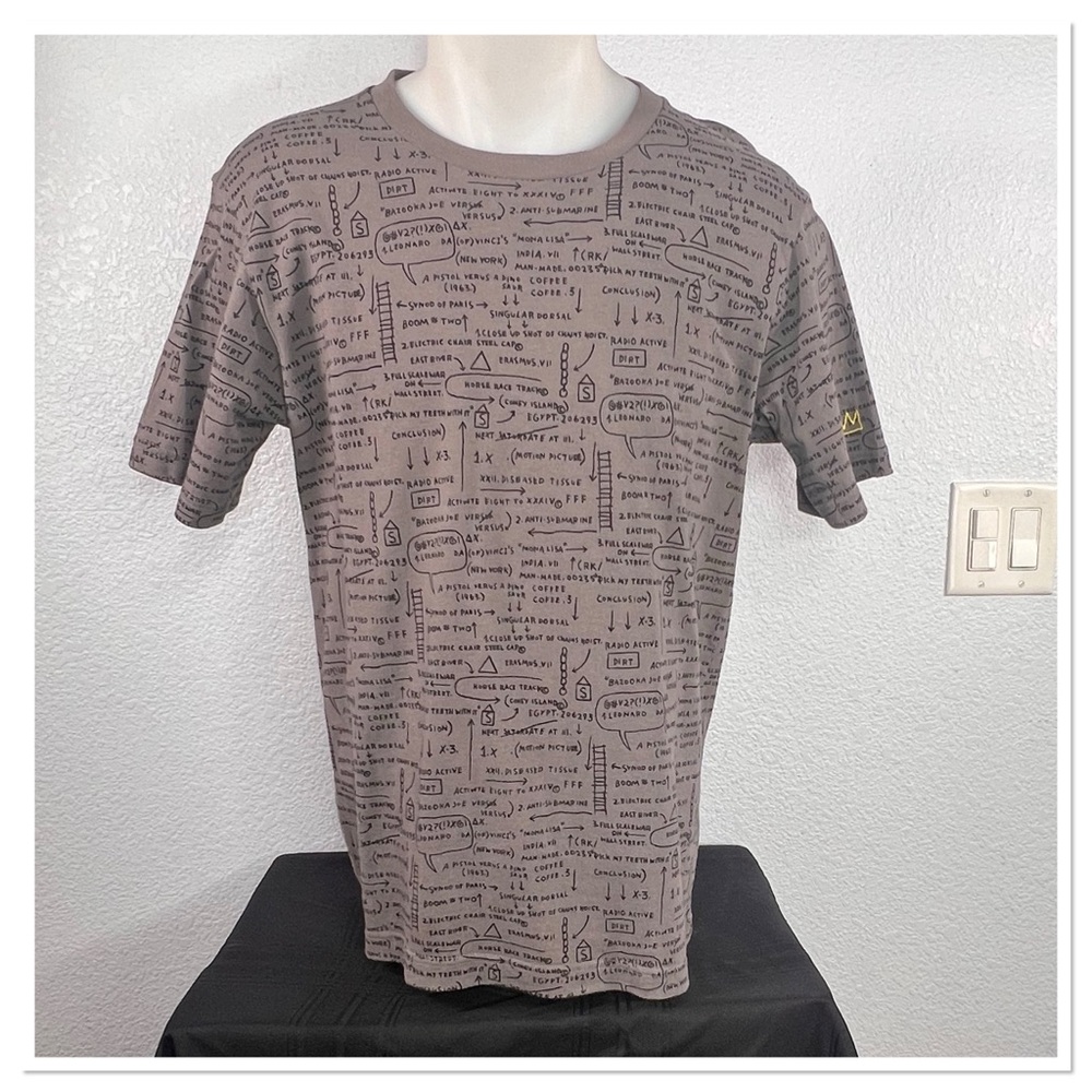 Jean Michel Basquiat SPRZ NY X UNIQLO Gray & Black Math Science T-shirt Sz M